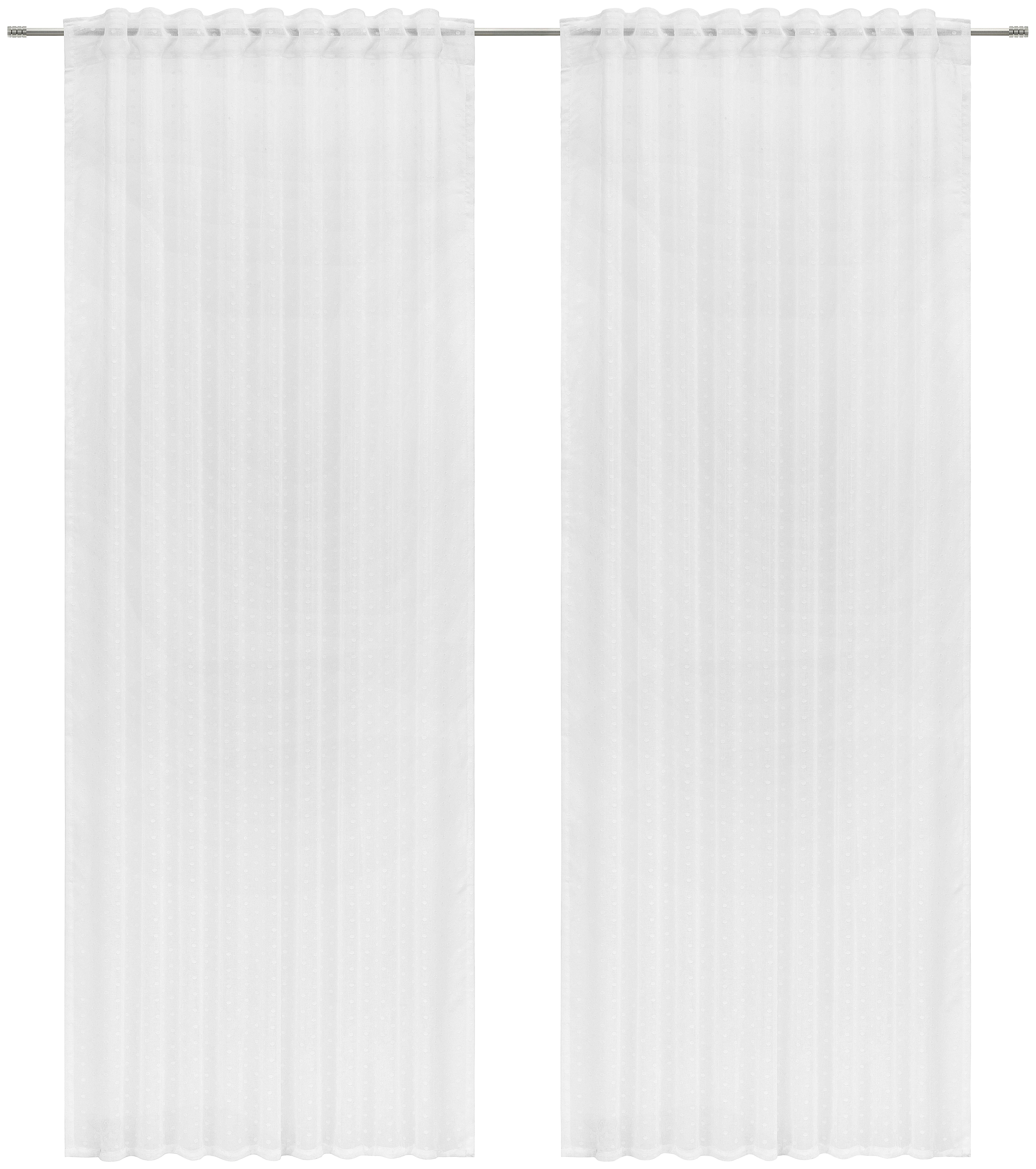 ZASŁONA GOTOWA PUNTI - biały, Basics, tkanina (140/245cm) - Esposa