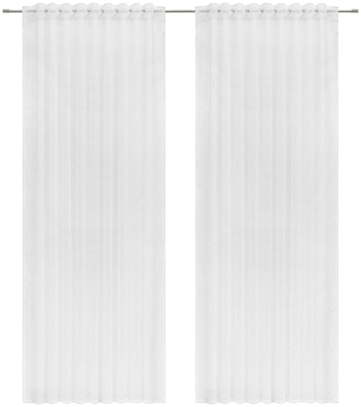 ZASŁONA GOTOWA PUNTI - biały, Basics, tkanina (140/245cm) - Esposa