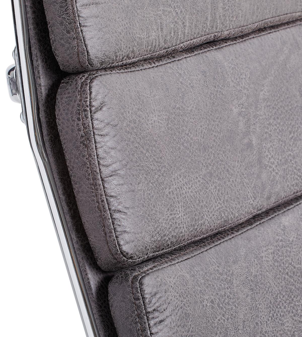 FOTEL SZEFA TOMMASO - antracytowy/kolor chromowy, Konventionell, metal/tkanina (67/107-115/67cm) - Cantus