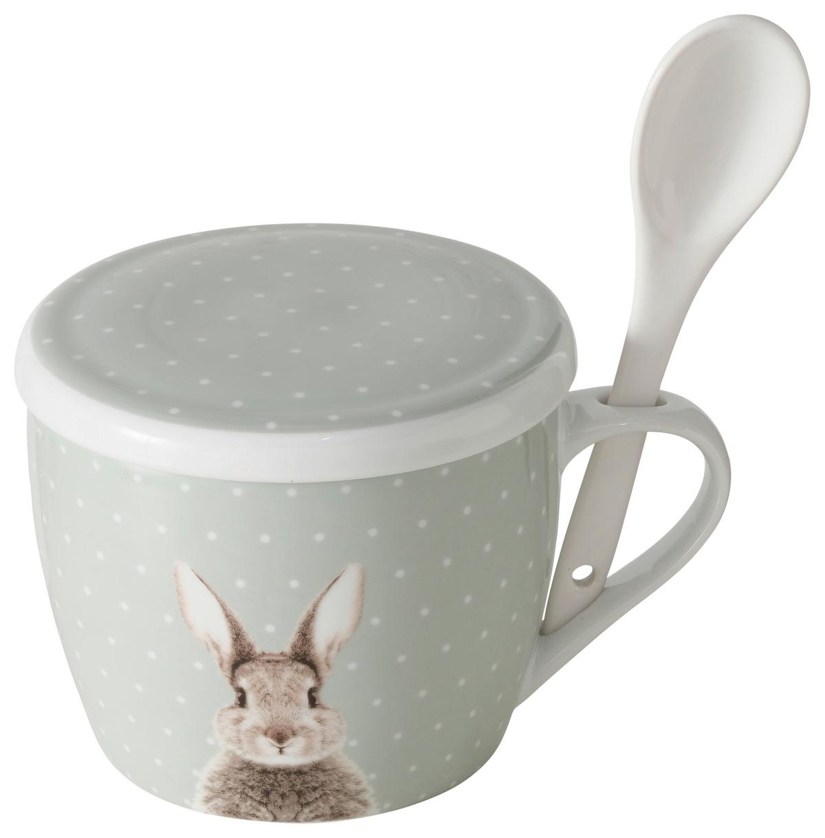 Óriásbögre Tetővel Fluffy - mentazöld/fehér, Basics, kerámia (13/17/18cm) - Modern Living