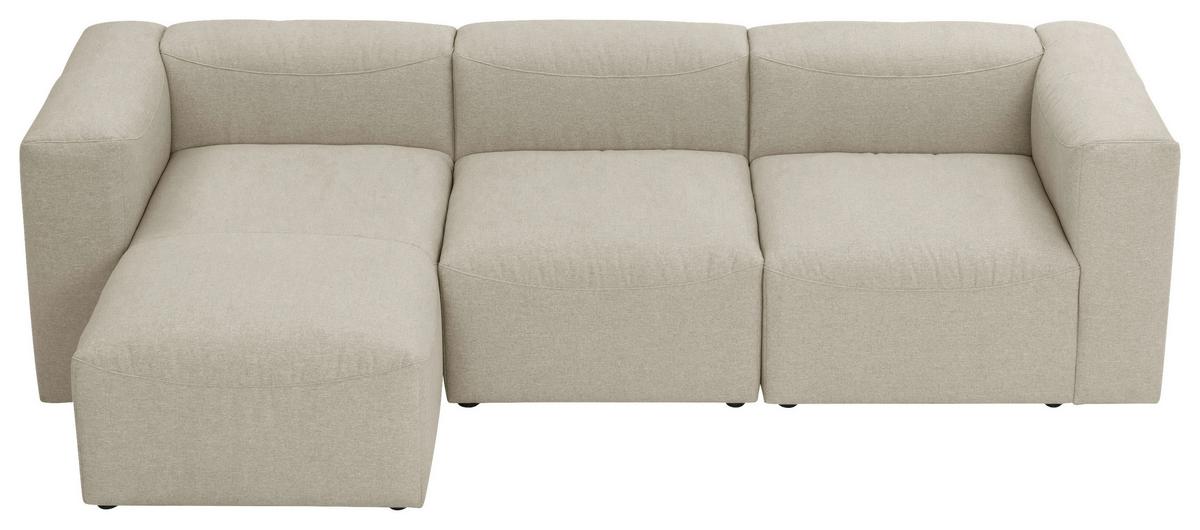 Ecksofa Lena in Creme Flachgewebe - Creme, Design, Kunststoff/Textil (160/275cm) - Max Winzer