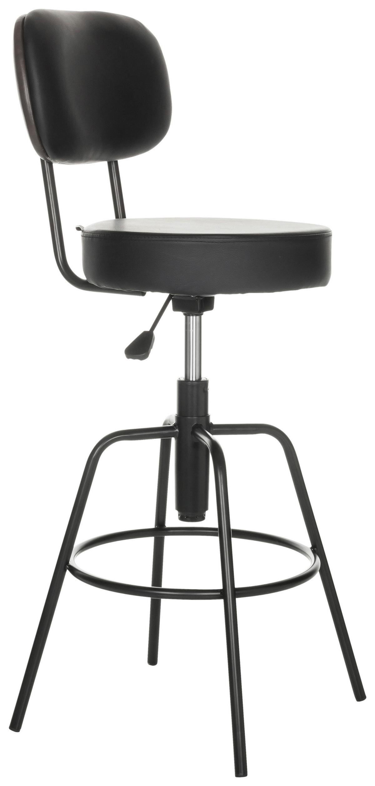 Barski Stol Disc High, Črna - črna, Basics, kovina/usnje (43/103-113/43cm) - MID.YOU