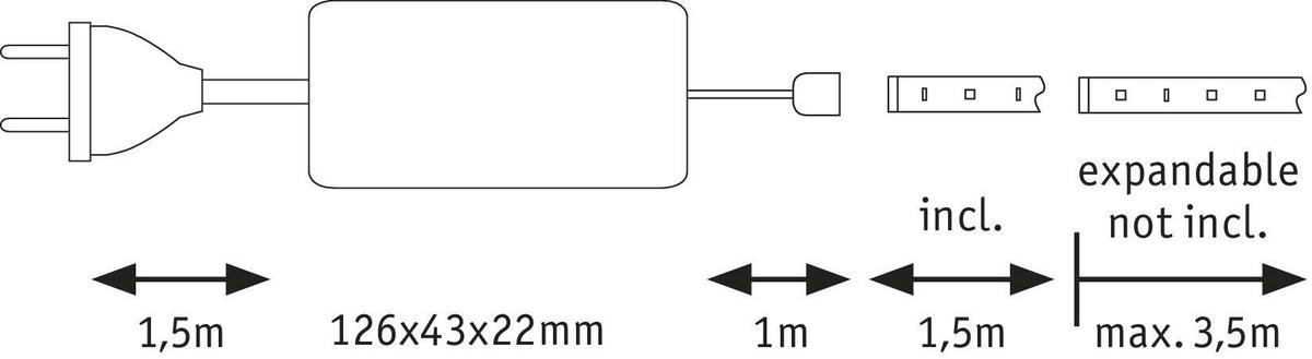 LED-Strip 70578 in Silberfarben max. 8,5 Watt - Silberfarben, Basics, Metall (0,3cm) - Paulmann