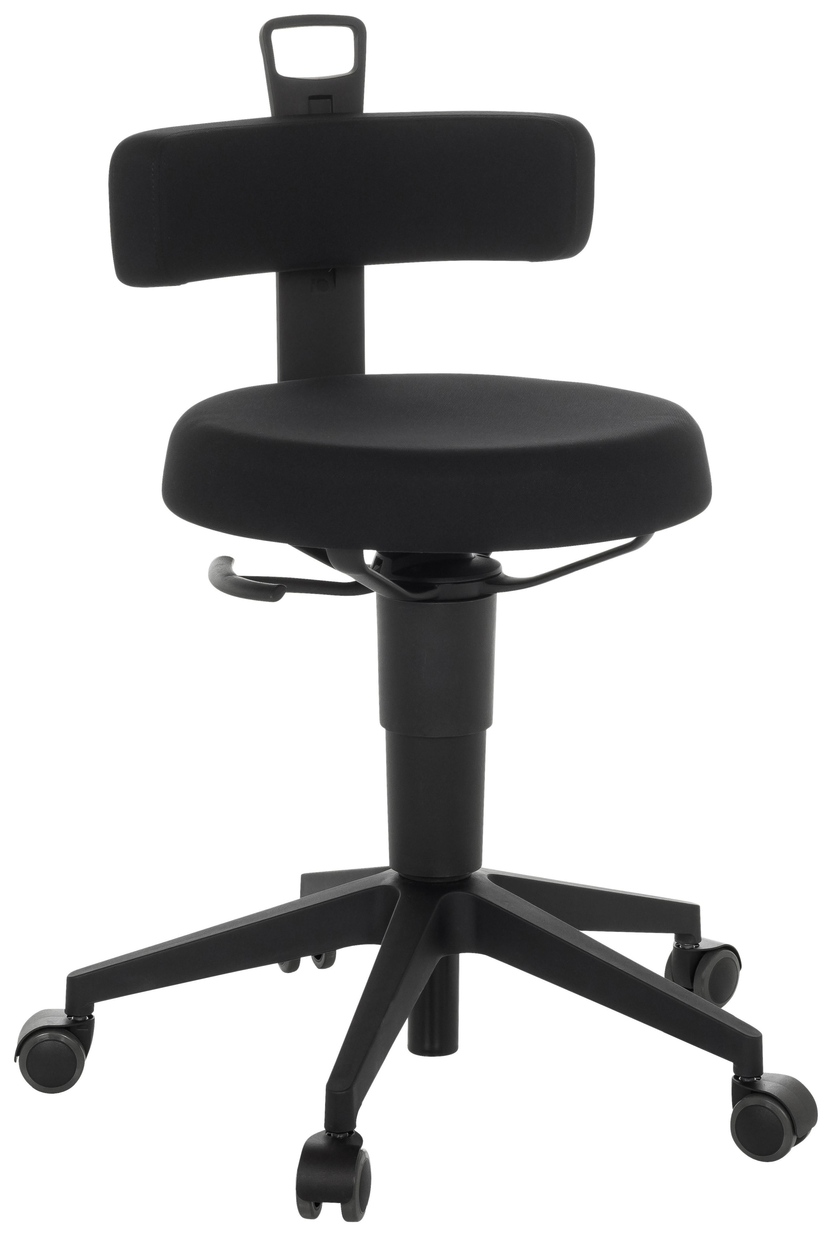 Pisarniški Stolček Top Work Flex, Črna - črna, Basics, umetna masa/tekstil (40/74-86/46cm) - MID.YOU