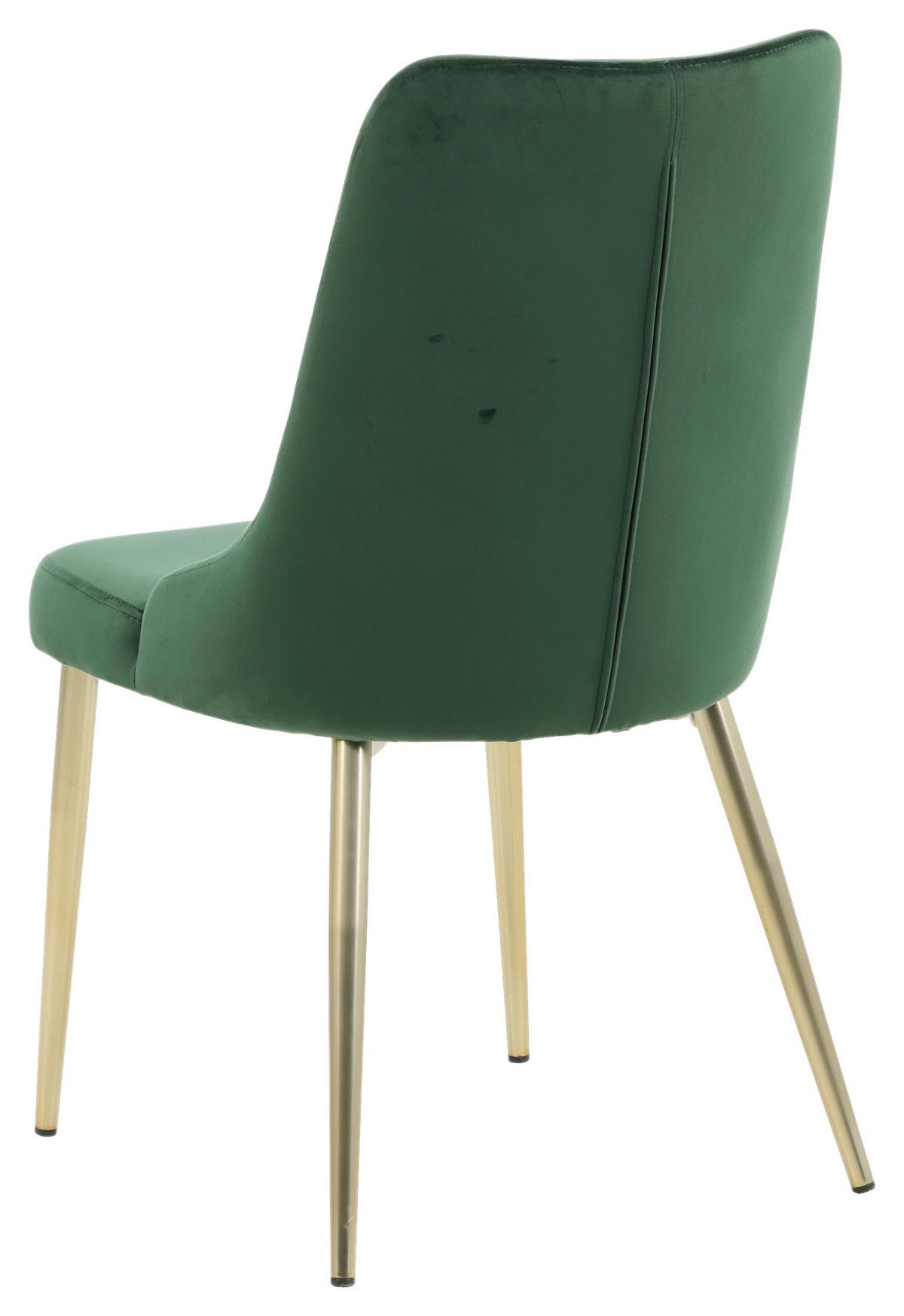 STUHL-SET VELVET DELUXE - Goldfarben/Grün, Design, Kunststoff/Textil (50/88.5/66cm) - Livetastic