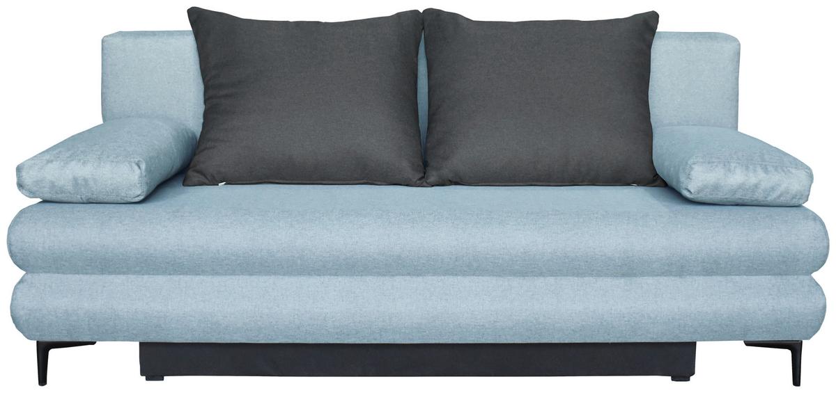 Canapea extensibilă SOHO - albastru deschis/gri închis, Modern, lemn/metal (201/89/89cm) - Best Price