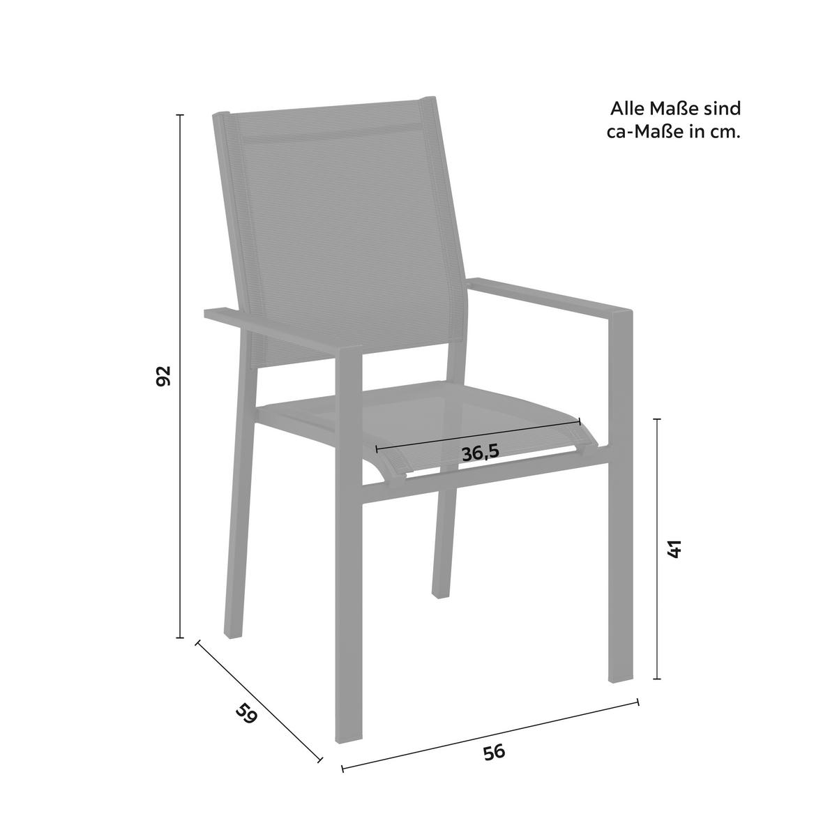 Gartentischgruppe Split Anthrazit, 7-teilig - Anthrazit, Basics, Glas/Textil (152/74/90cm) - Mömax