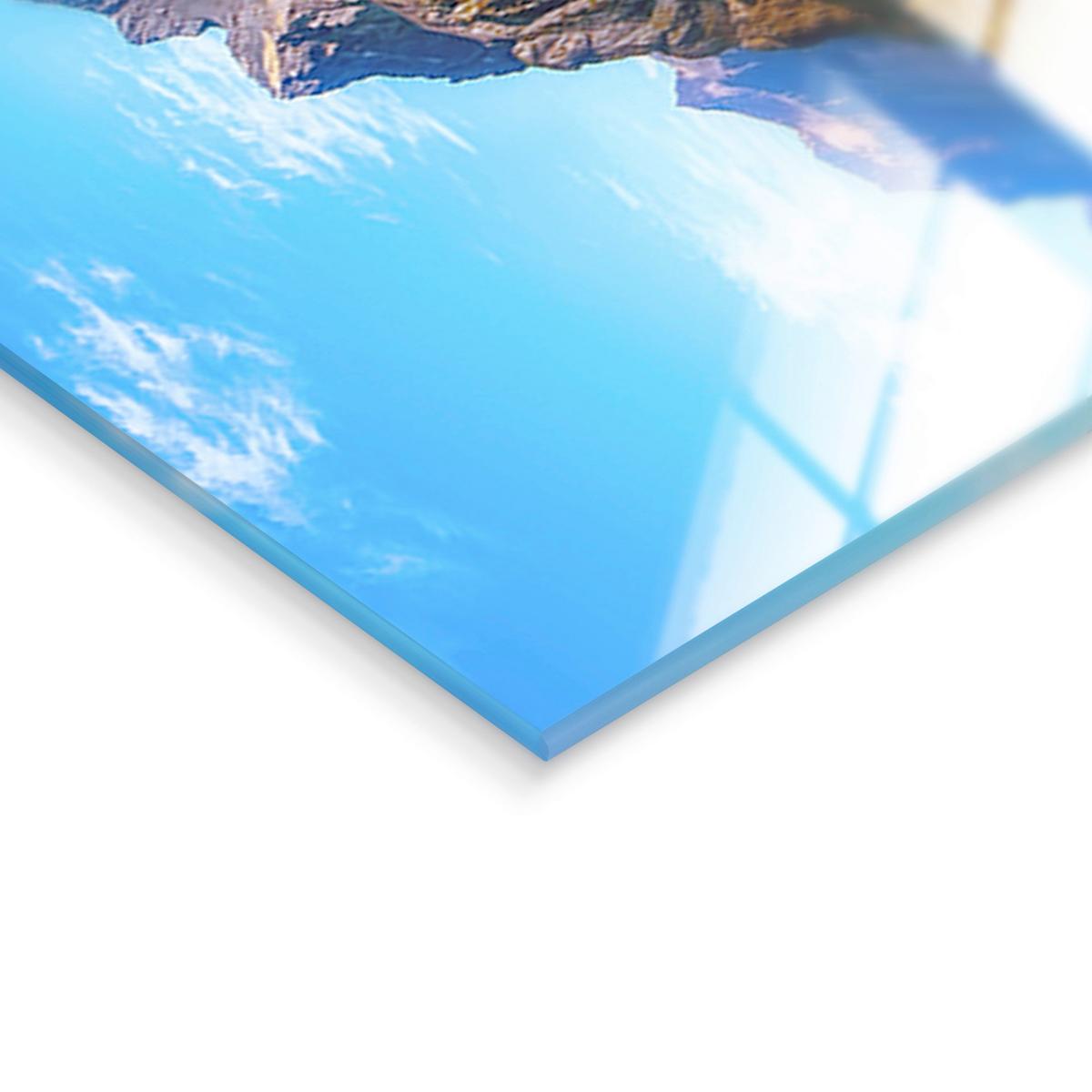 Glasbild Skyland Multicolor ca. 125x50cm - Multicolor, Basics, Glas/Papier (125/50cm)