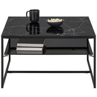 Couchtisch Aiden in Schwarz mit Ablage - Schwarz, MODERN, Glas/Metall (75/75/43cm) - Mömax