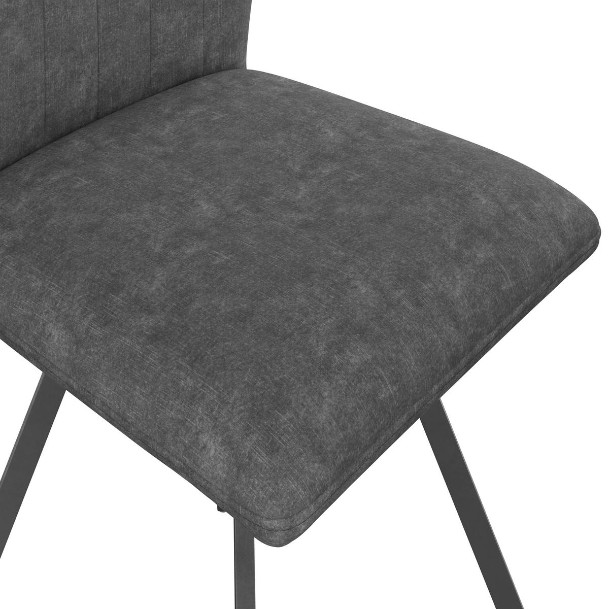 Stol Johanna, Siva - siva/črna, Moderno, kovina/tekstil (46/90/60cm)