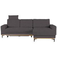 Wohnlandschaft Casper Dunkelgrau - Dunkelgrau/Schwarz, Konventionell, Textil/Metall (272/87/171cm) - Zandiara