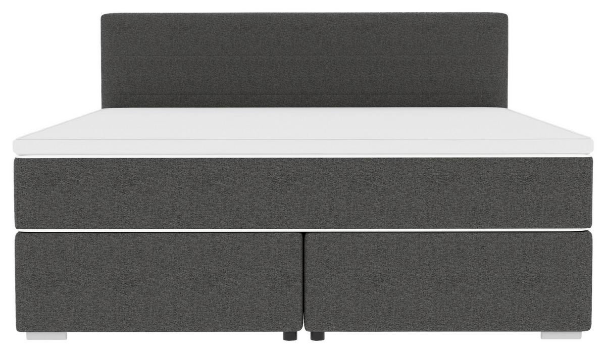 ŁÓŻKO BOXSPRING CATANIA - antracytowy/kolor chromowy, Konventionell, tworzywo sztuczne/tkanina (160/200cm) - Boxxx