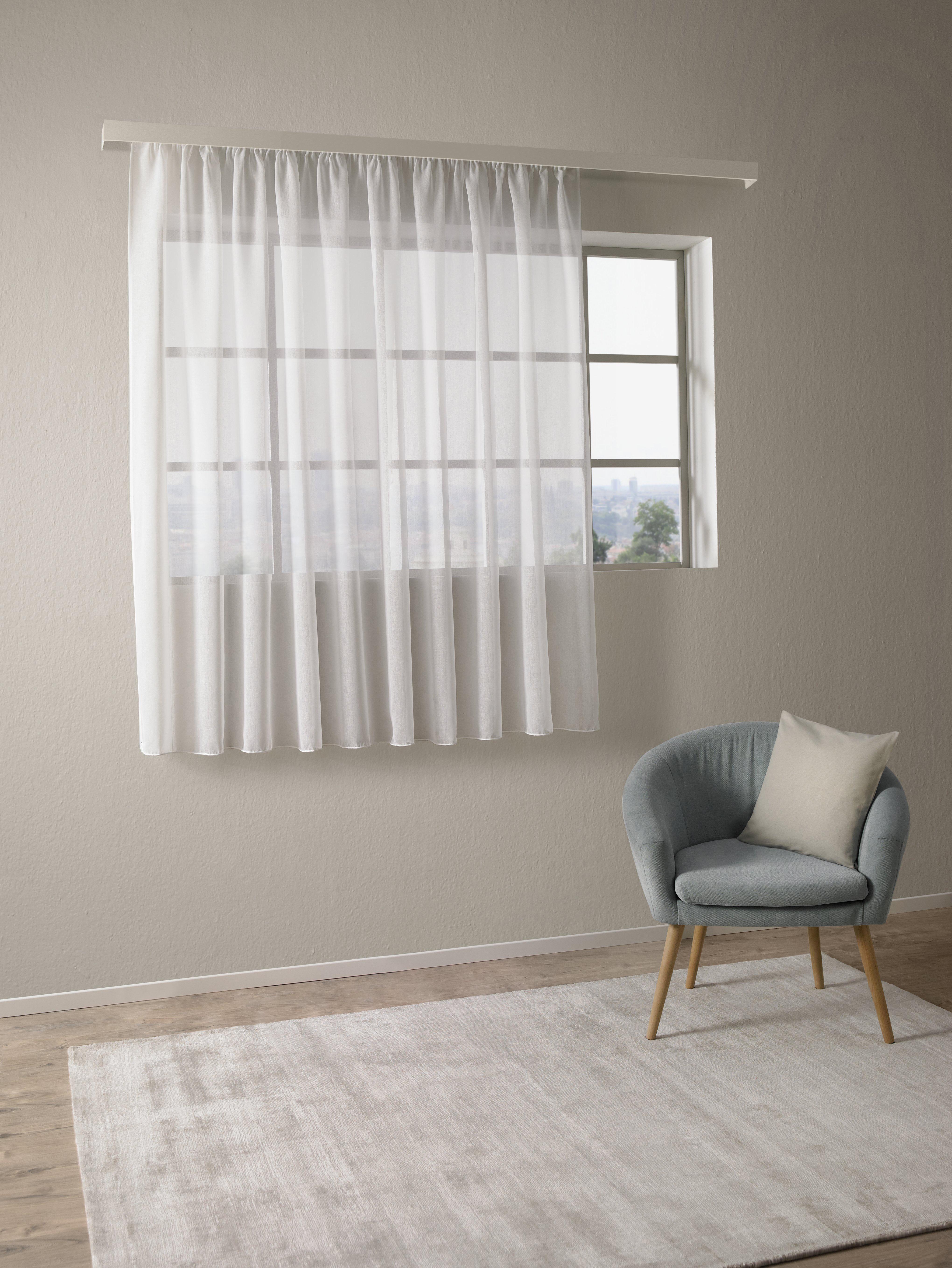 Končana Zavesa Tosca Store 2 - bela, tekstil (300/175cm) - Modern Living
