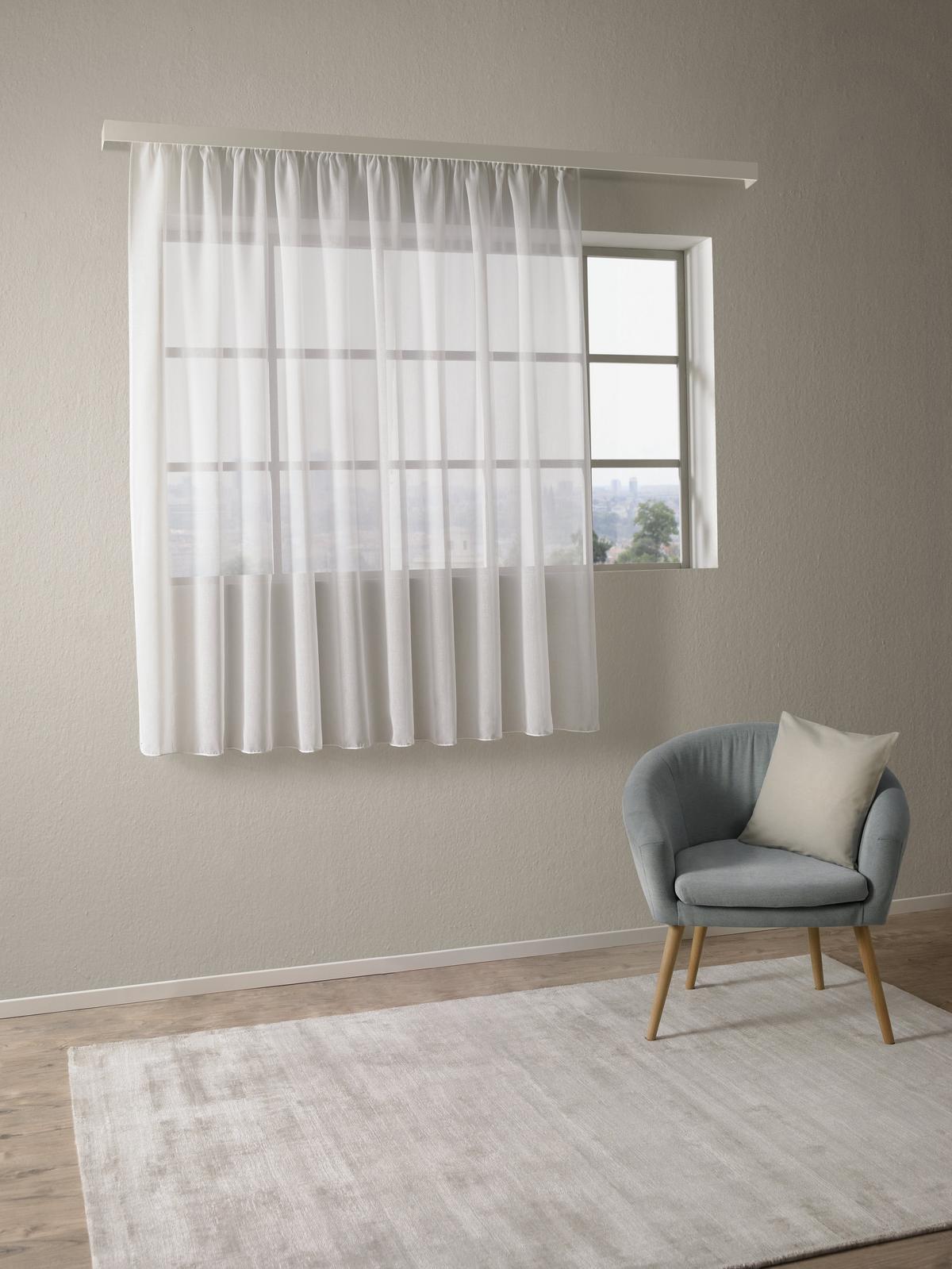 Draperie prefabricată Tosca - alb, textil (300/175cm) - Modern Living