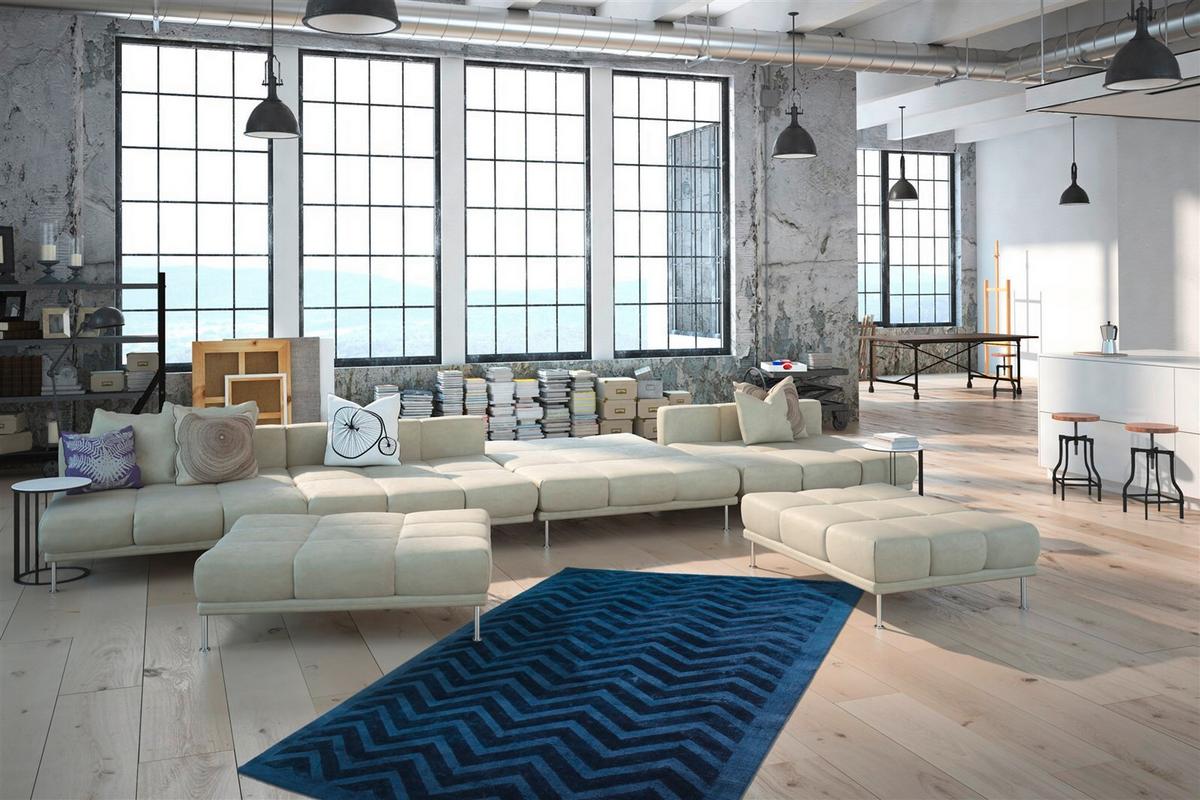 WEBTEPPICH LUXURY 410 MARINEBLAU 200X290 - Dunkelblau, Basics, Textil (200/290cm) - Kayoom