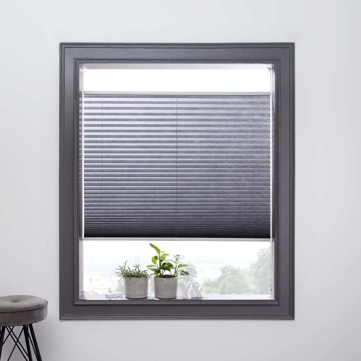 Plissee Light in Grau ca. 100x130cm - Grau, Textil (100/130cm) - Premium Living