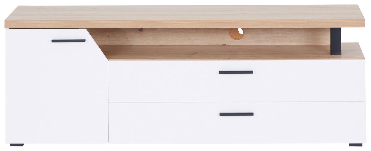 Tv Komoda Nico - bijela/hrast Artisan, Moderno, drvni materijal/plastika (160/58,4/40cm) - Modern Living