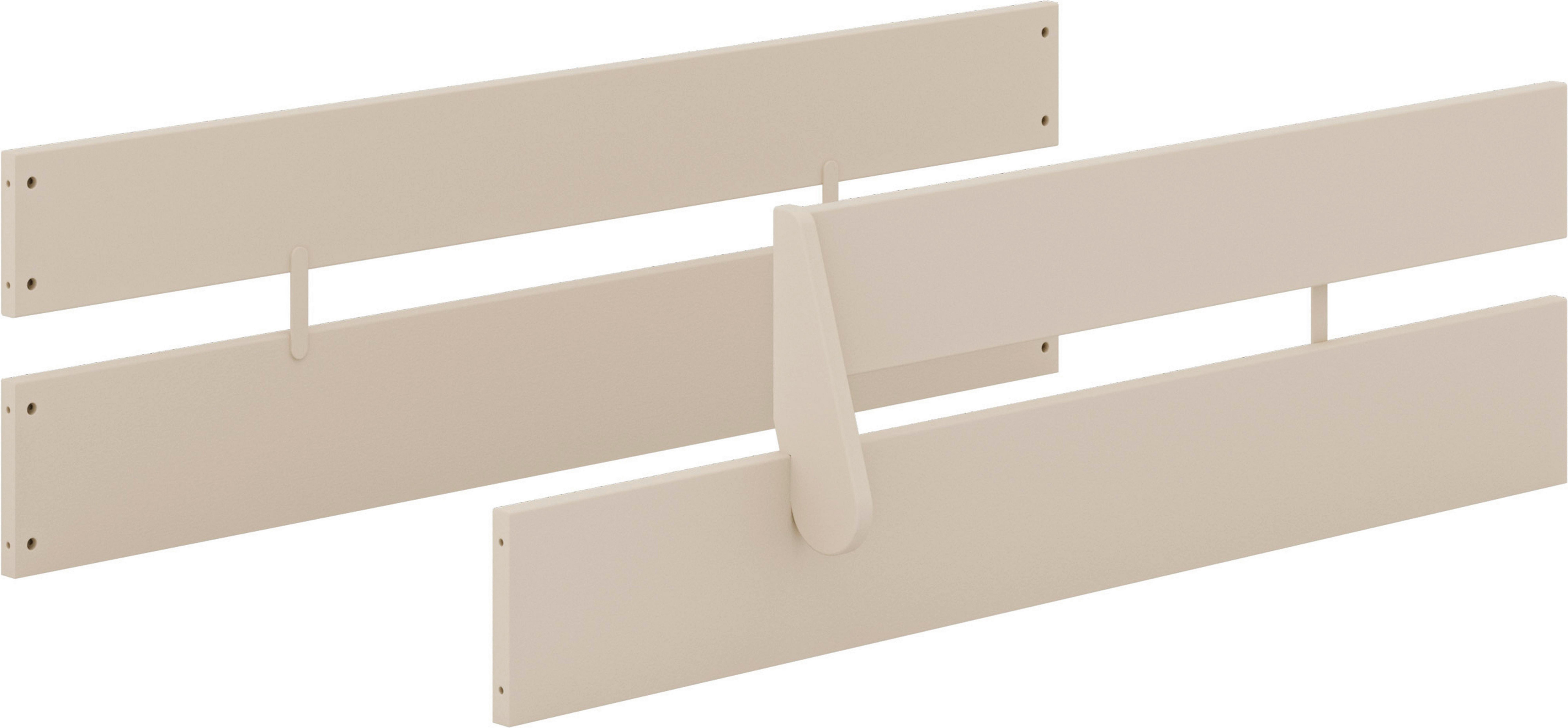 ZESTAW ZABEZPIECZEŃ DO ŁÓŻKA SICHERHEITSSET - beżowy, Basics, materiał drewnopochodny (146cm) - Paidi