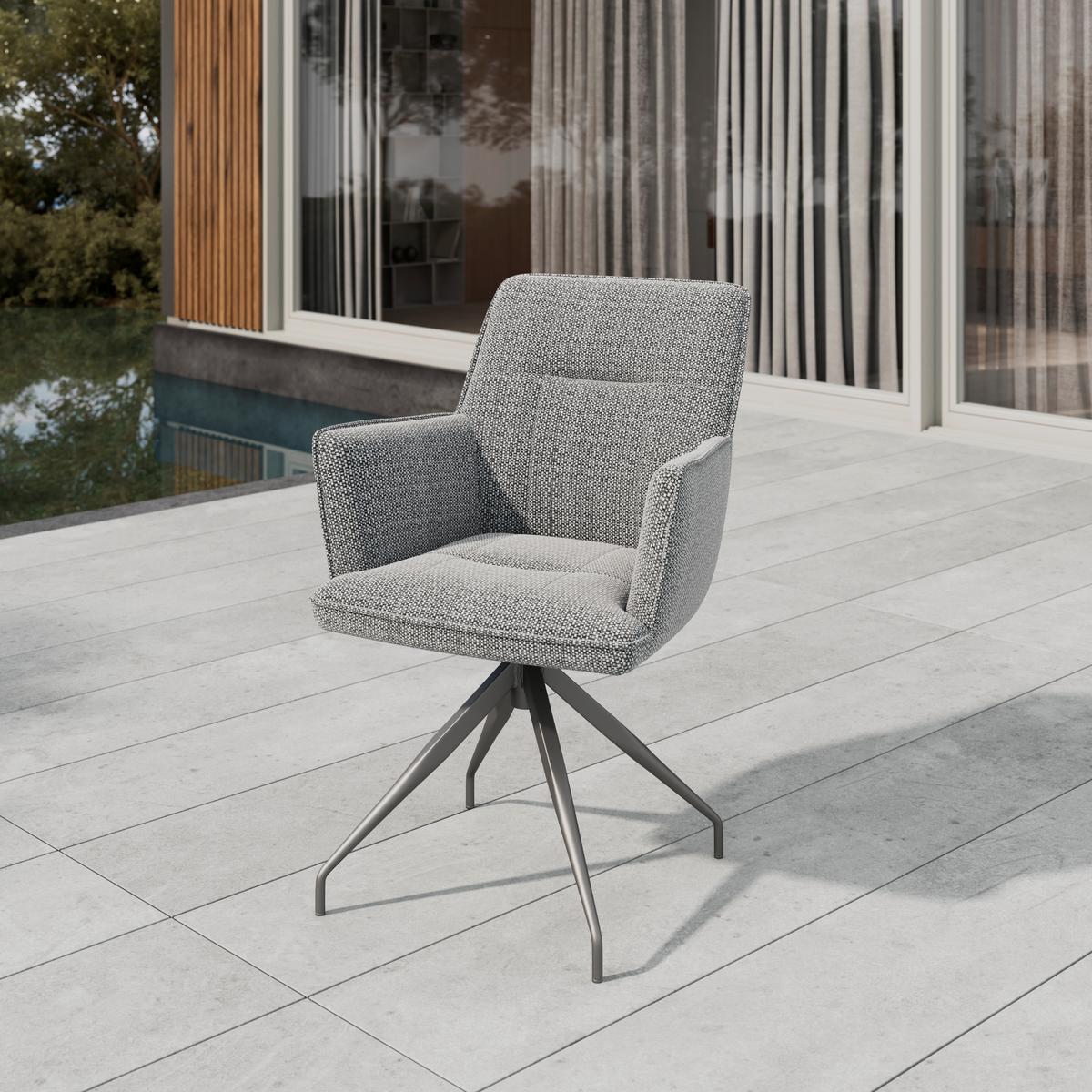 Gartenstuhl Glamour Anthrazit/Beige Metall/Textil - Beige/Anthrazit, MODERN, Textil/Metall (62/62/87cm)