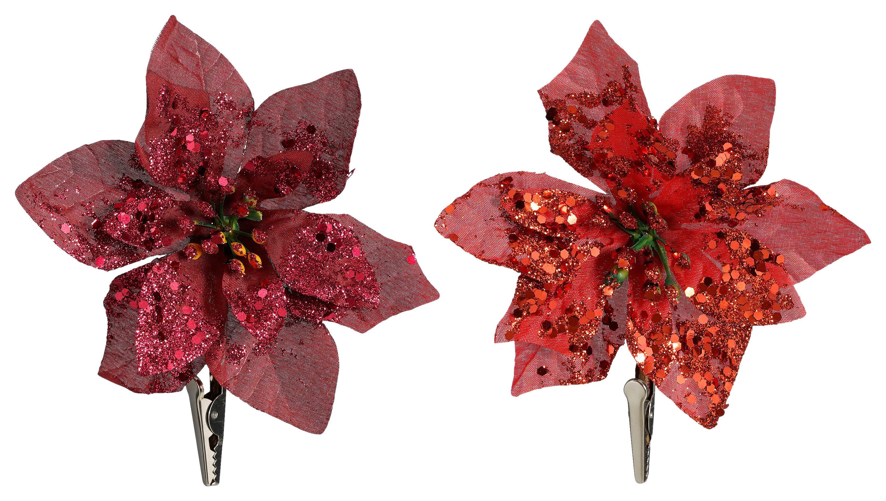 Okrasna Roža Bella - rdeča/bordo, kovina/umetna masa (10/12cm)