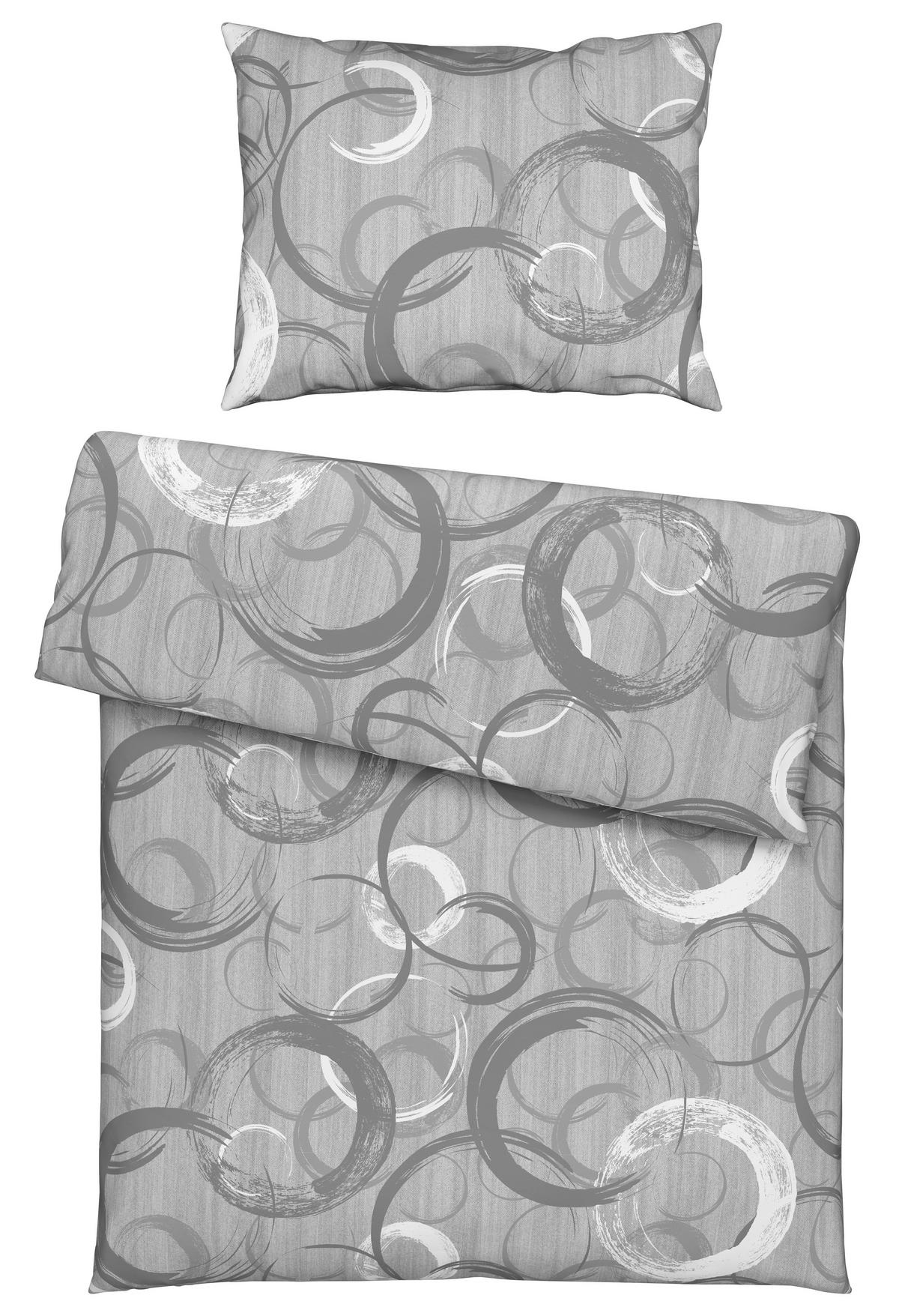 Bettwäsche New Circles Grau ca. 140x200cm - Grau, Textil (140/200cm) - Modern Living