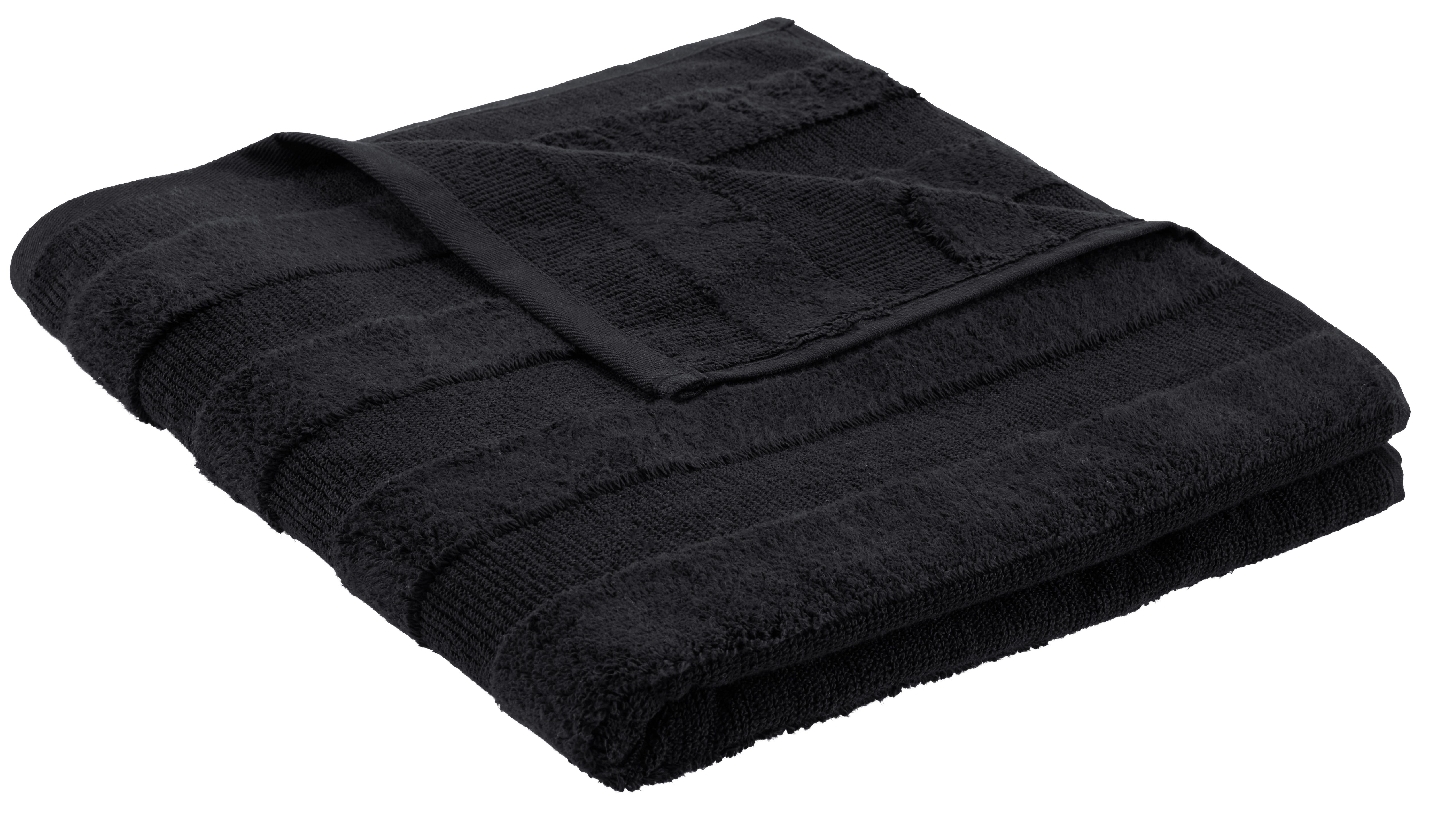 Duschtusch Chris in Schwarz ca. 70x140cm - Schwarz, Textil (70/140cm) - Premium Living