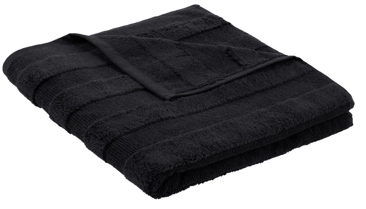 Duschtusch Chris in Schwarz ca. 70x140cm - Schwarz, Textil (70/140cm) - Premium Living