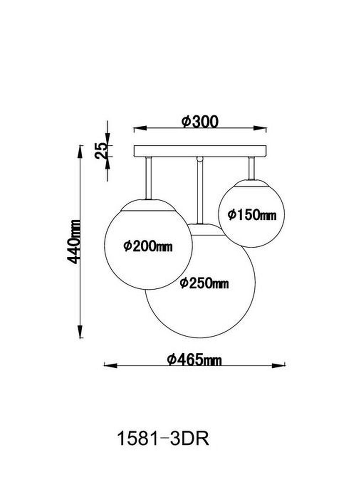 DECKENLEUCHTE JOEL D: 47 CM WEISS - Weiss/Nickelfarben, Basics, Glas/Metall (47/44cm) - Globo
