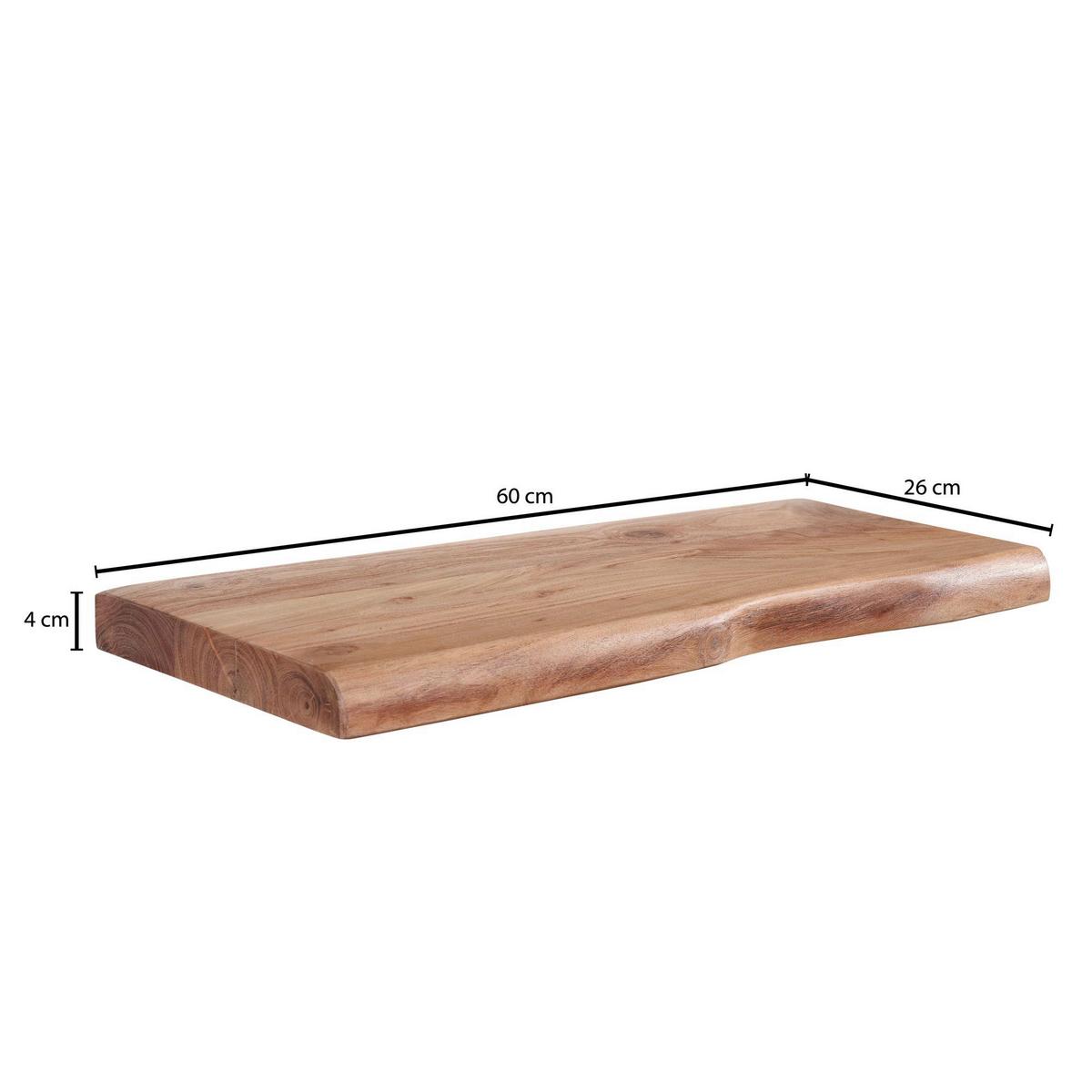 Stenski Regal Wohnling - barve akacije, Moderno, les (60/4/26cm) - MID.YOU