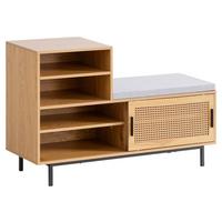 Klop S Prostorom Za Čevlje Wl6.833 - črna/barve hrasta, Konvencionalno, kovina/leseni material (120/75,5/40cm) - Livetastic