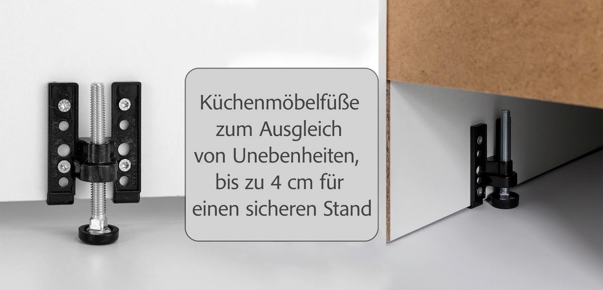 Küchenblock Aveiro m. Geräten Kaschmir - Kaschmir/Eiche Wotan, Trend, Holzwerkstoff/Metall (360cm) - Held