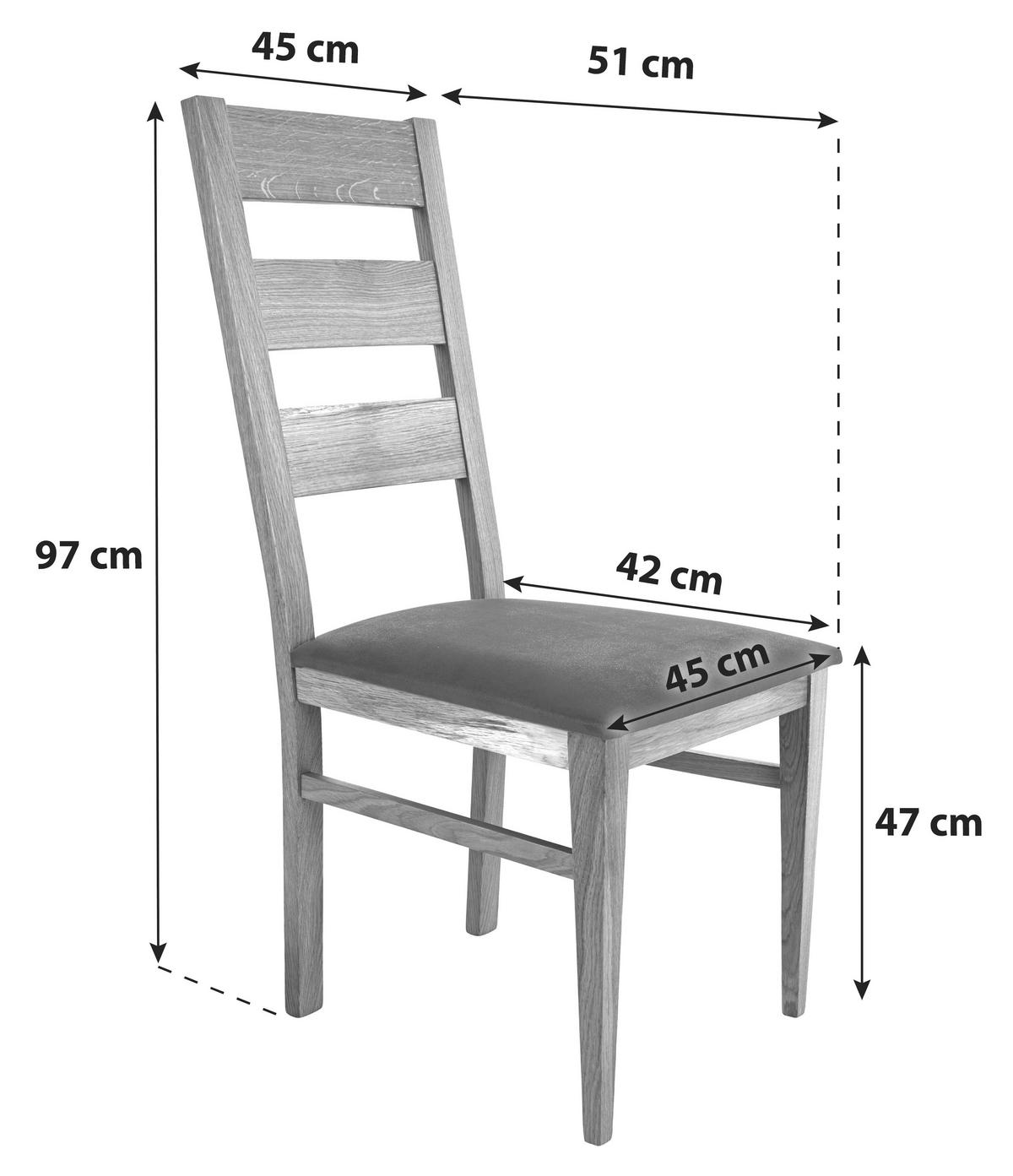 KRZESŁO ORLANDO - kolor dębowy/czarny, Konventionell, drewno (45/97/51cm)