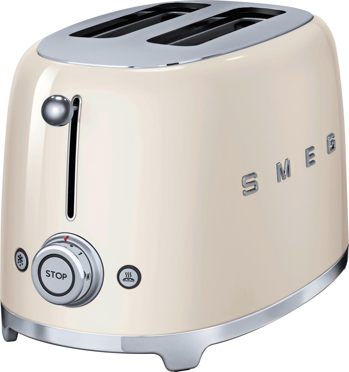 TOSTER TSF01CREU SMEG - kremowy/kolor chromowy, Basics, metal (31/19,8/19,5cm) - SMEG