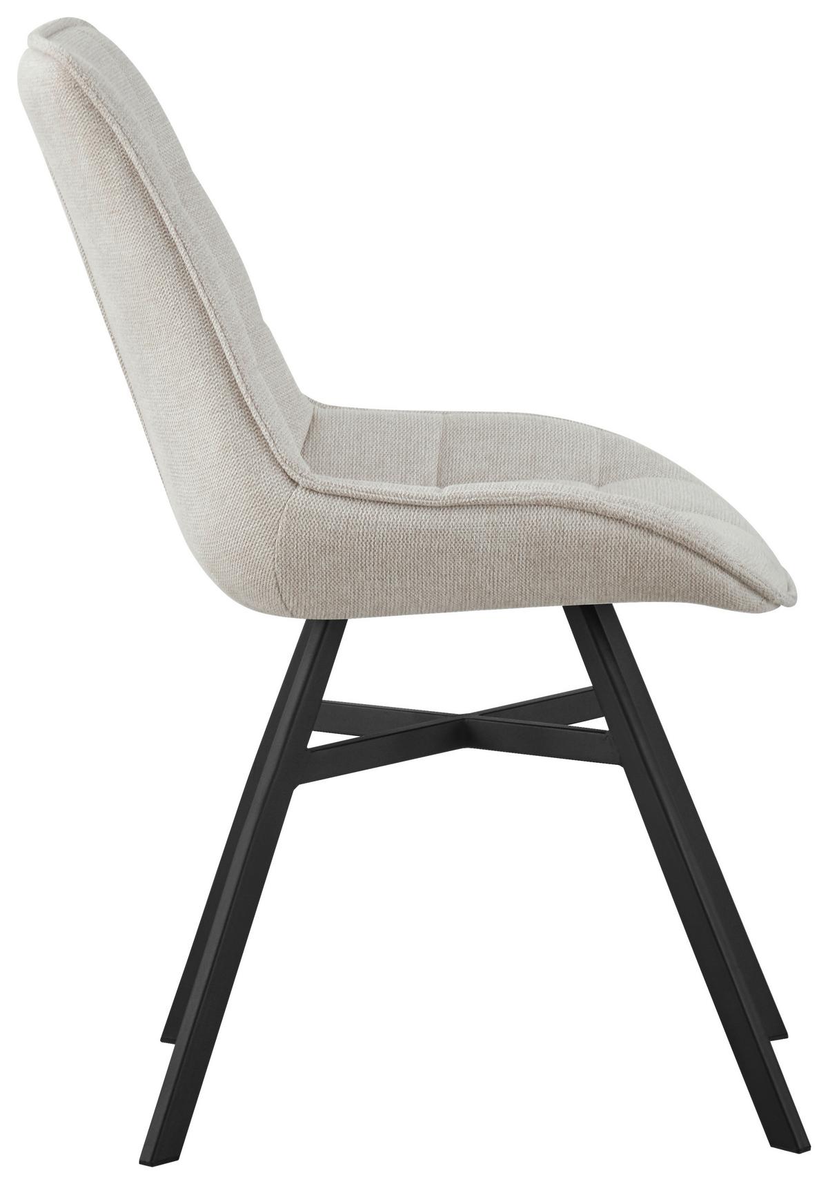 Stuhl Luna Beige - Beige/Schwarz, Modern, Holz/Textil (53/87/61cm) - Mömax