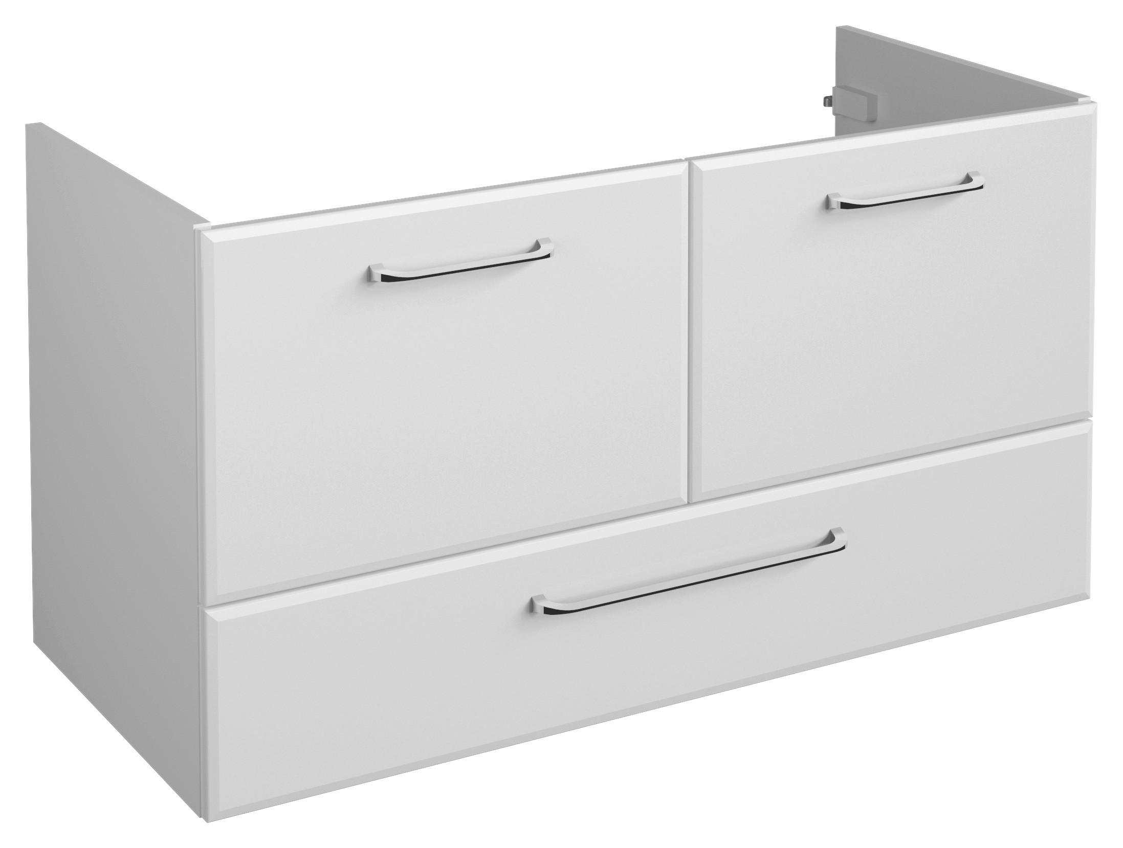 Mosdó Alsószekrény Filo Weiss - krómszínű/magasfényű fehér, Modern, faalapú anyag (96/51/44cm)