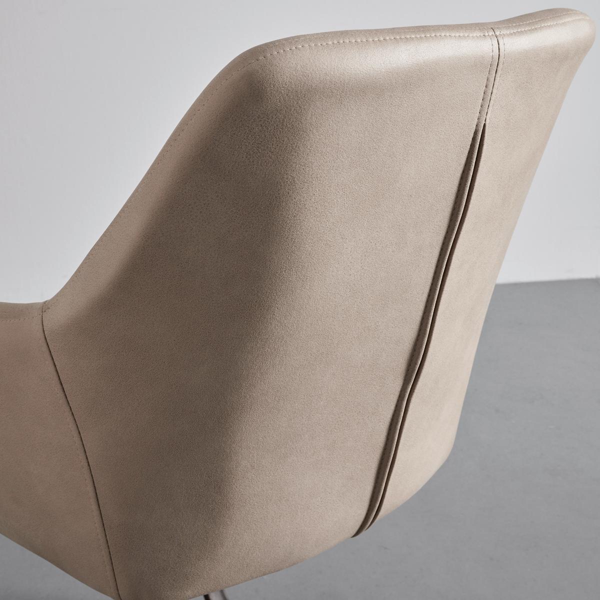Schwingstuhl Pria Cognac Mikrofaser Gepolstert - Cognac/Schwarz, MODERN, Holz/Textil (61/85/62cm) - Bessagi Home