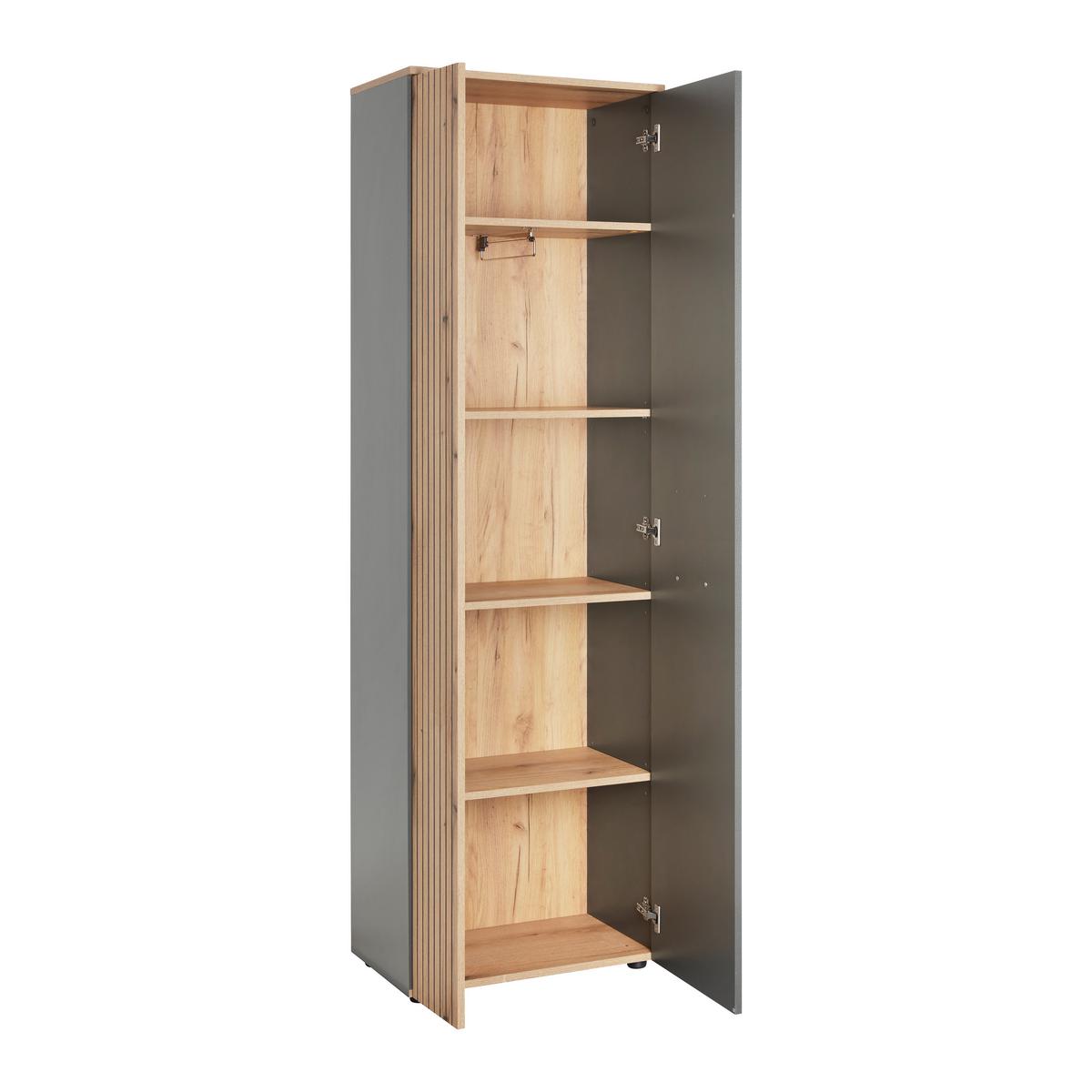 Dulap pentru hol CADIX - culoare lemn stejar/antracit, Modern, material pe bază de lemn (60/195/36cm) - Modern Living