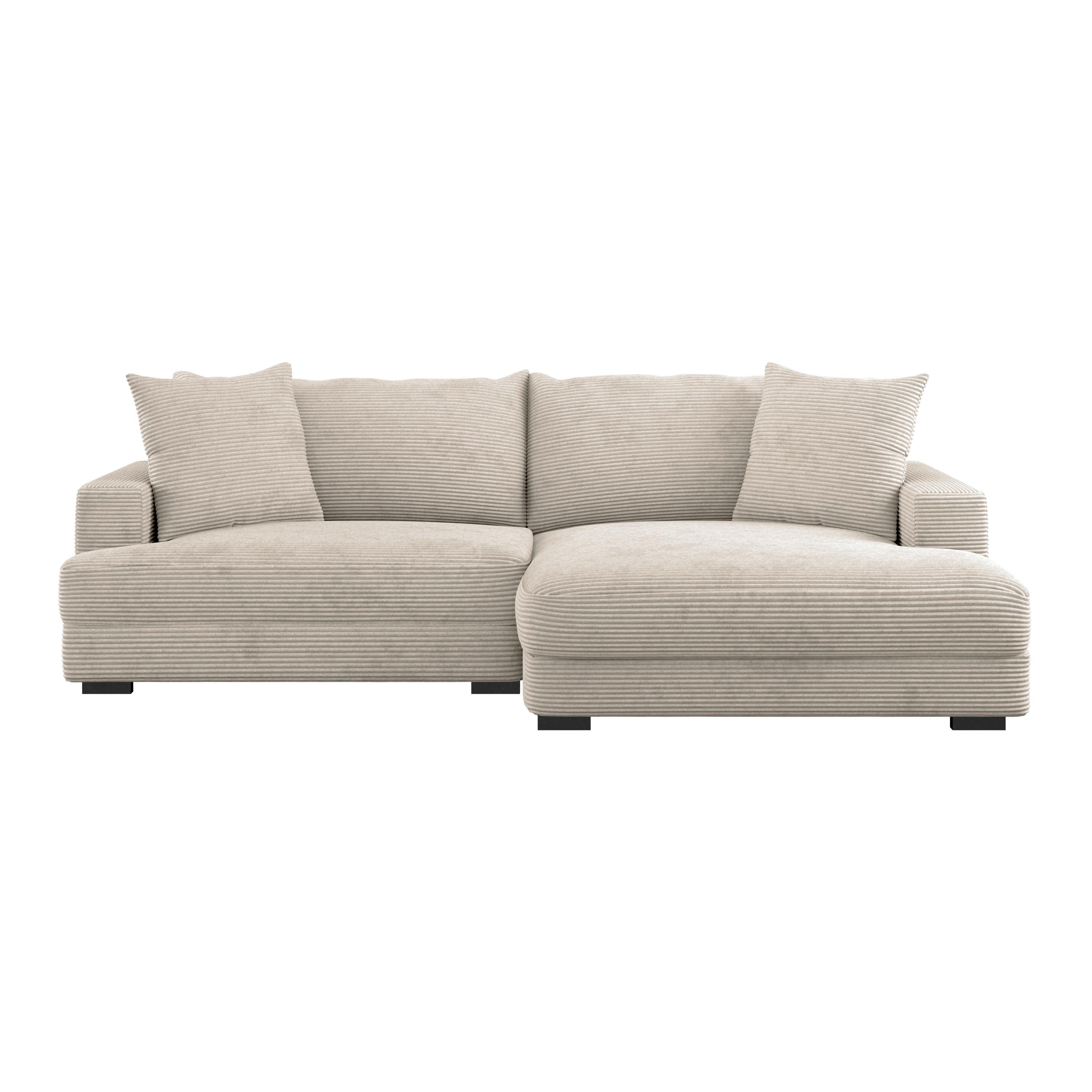 Kutna Garnitura Pelle - bež/crna, Moderno, tekstil (265/180cm) - Modern Living
