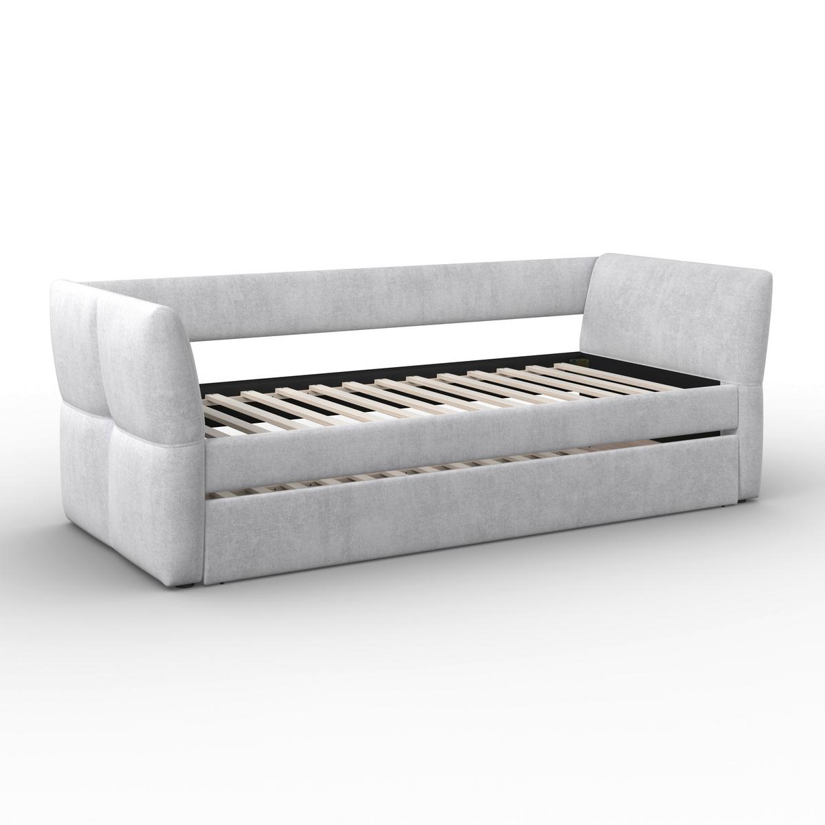 Ausziehbett Dream ca. 90x200 cm Hellgrau - Hellbraun/Hellgrau, MODERN, Holz/Kunststoff (90/200cm) - Bessagi Home