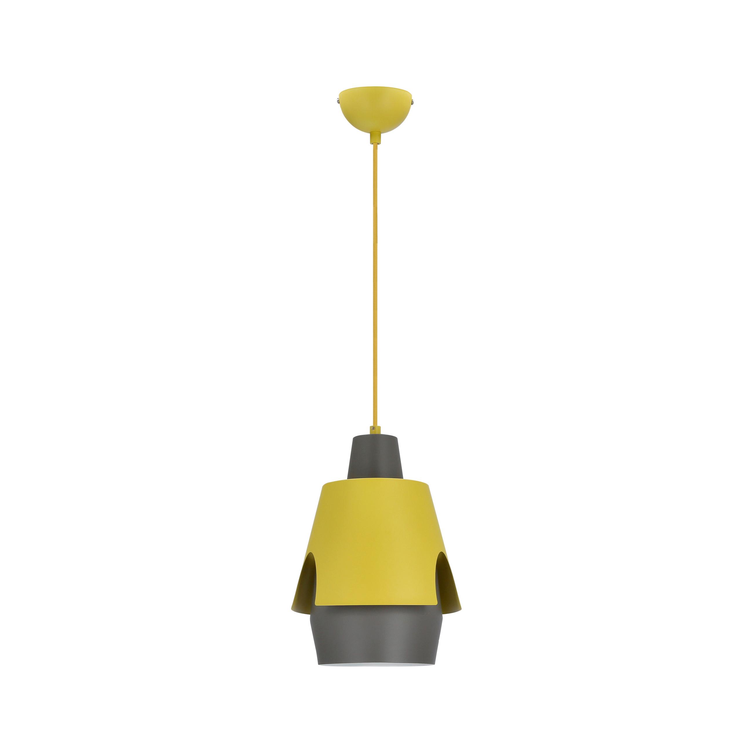 Viseća Svjetiljka Falun - siva/žuta, Design, metal (22/22/150cm)