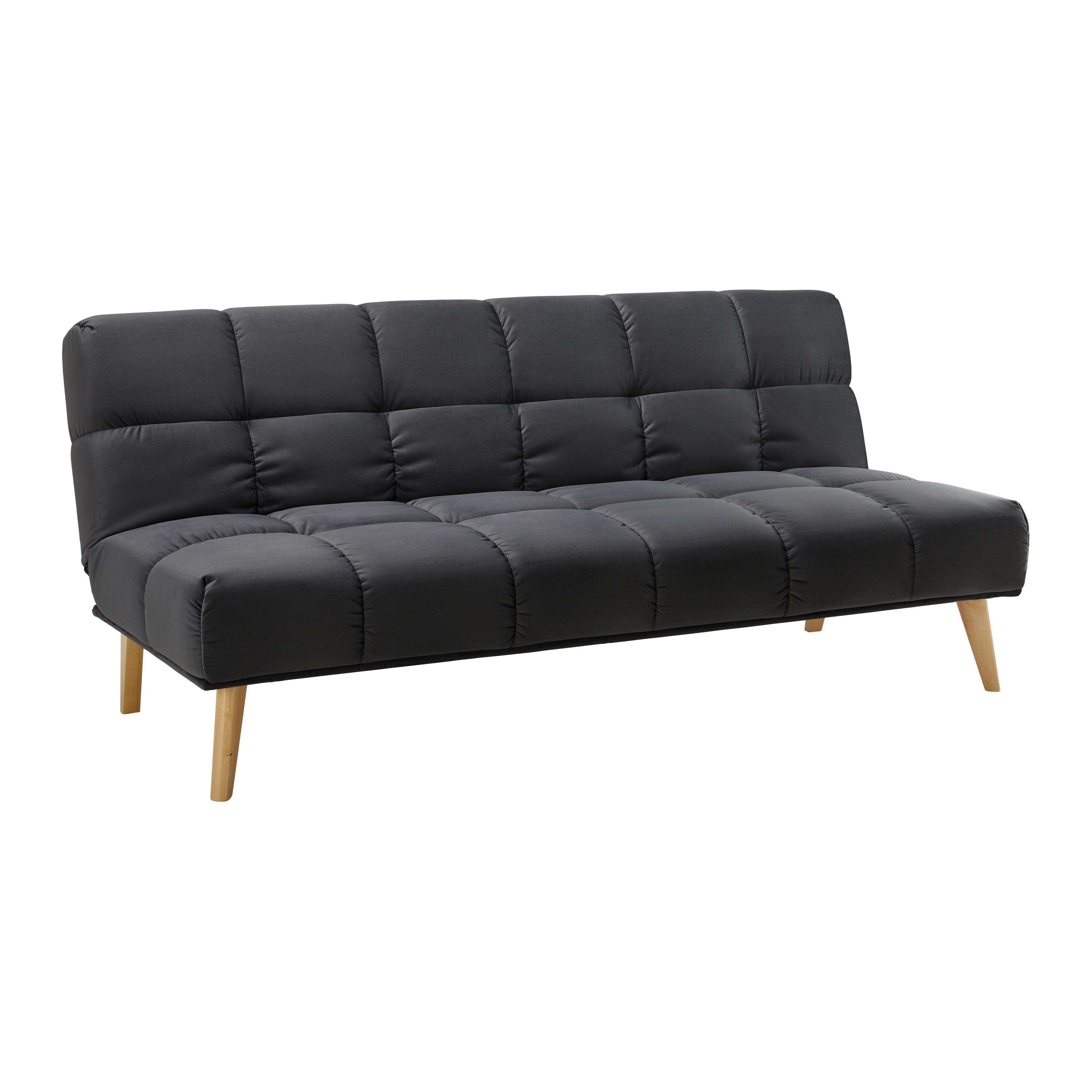 BÄDDSOFFA ALVA - svart/naturfärgad, Modern, trä/textil (185/80/88cm) - Bessagi Home