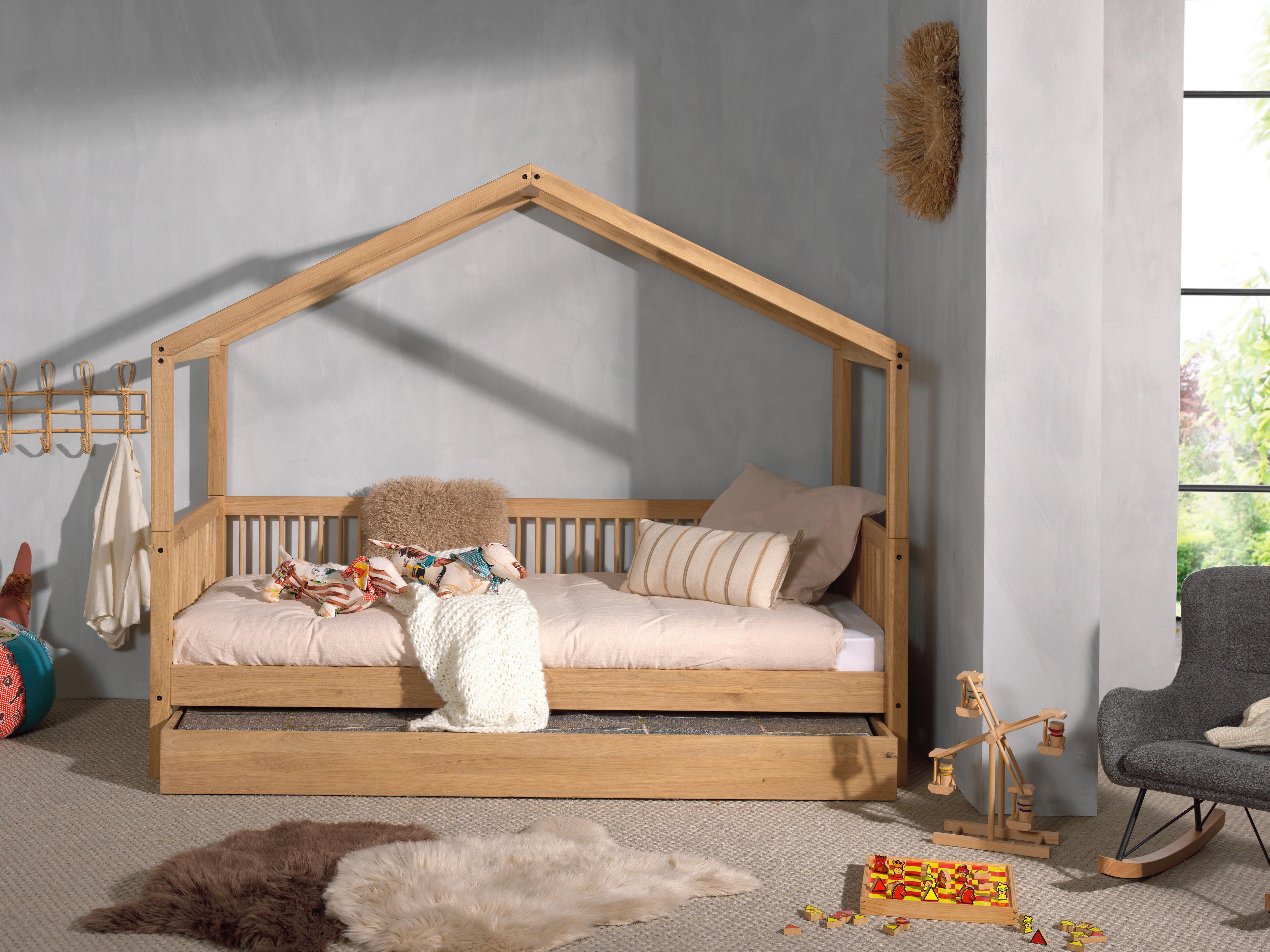 Hausbett FORREST Naturfarben ca.90x200cm Echtholz, Bettlade - Naturfarben, MODERN, Holz/Holzwerkstoff (90/200cm) - Vipack