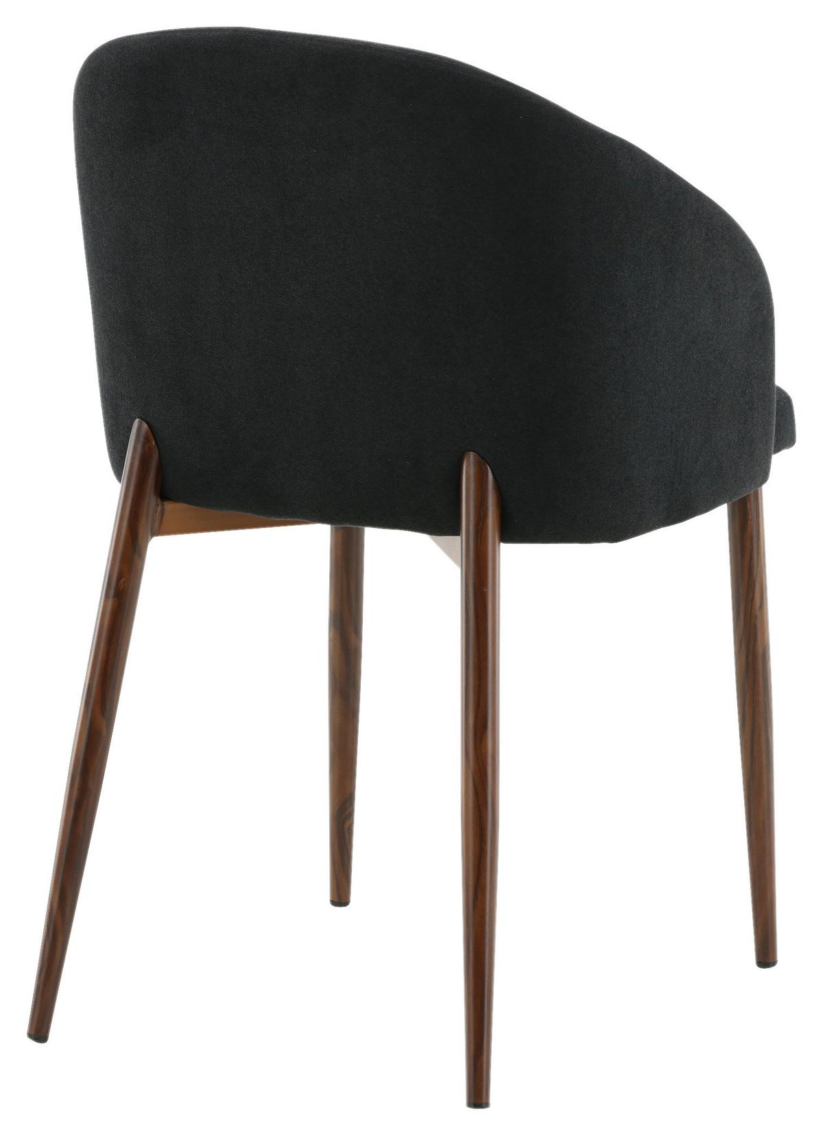STUHL-SET ARCH - Walnussfarben/Schwarz, Design, Holz/Textil (48,5/83/55cm) - Livetastic