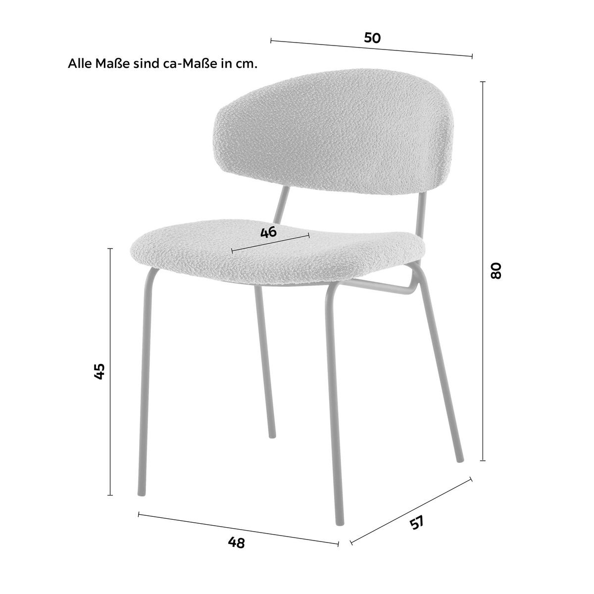 STUHL BLOOM -TREND- - Schwarz/Grau, Modern, Holz/Textil (50/80/57cm) - Mömax