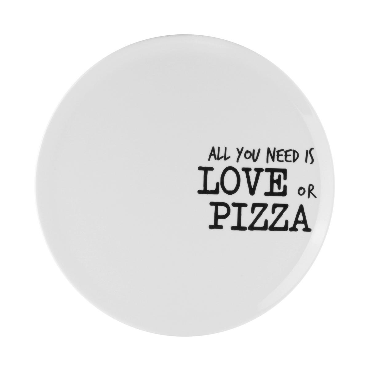 Pizzateller Graffiti Schwarz/Weiß - Schwarz/Weiß, MODERN, Keramik (31cm) - Mömax