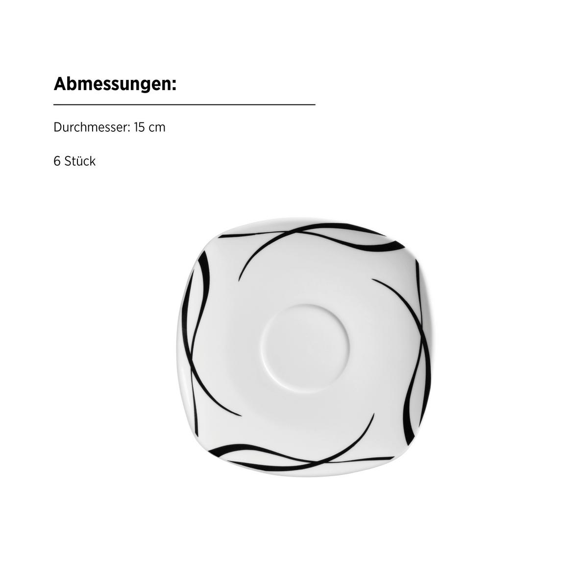 KOMBISERVICE DECORA - noir/blanc, Trend, céramique - Mäser