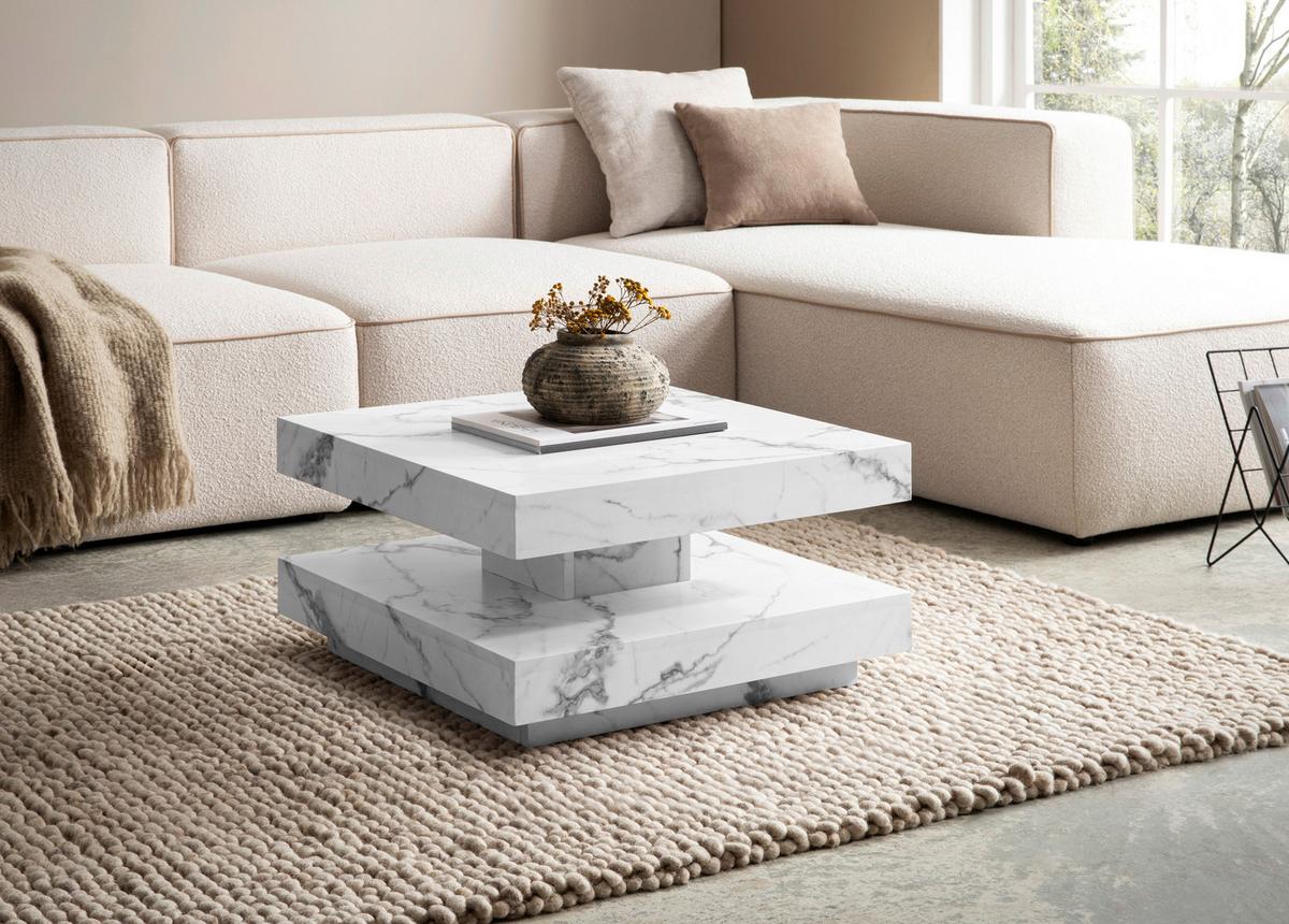 Klubska Miza Zena, Bela - bela, Design, leseni material (60/60/34cm) - Livetastic