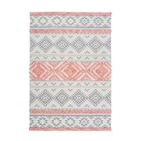 Flachwebeteppich Ethnie 200 Grau/aprico 160x230 - Koralle/Grau, Design, Textil (160/230cm) - Kayoom
