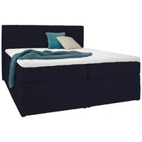 Postelja Boxspring Simon, Črna, 160x200 - črna, Konvencionalno, umetna masa/tekstil (160/200cm) - Premium Living