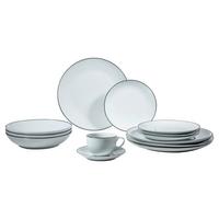 SERWIS OBIADOWO-ŚNIADANIOWY EDGE - biały, Lifestyle, ceramika (62/36/26cm)